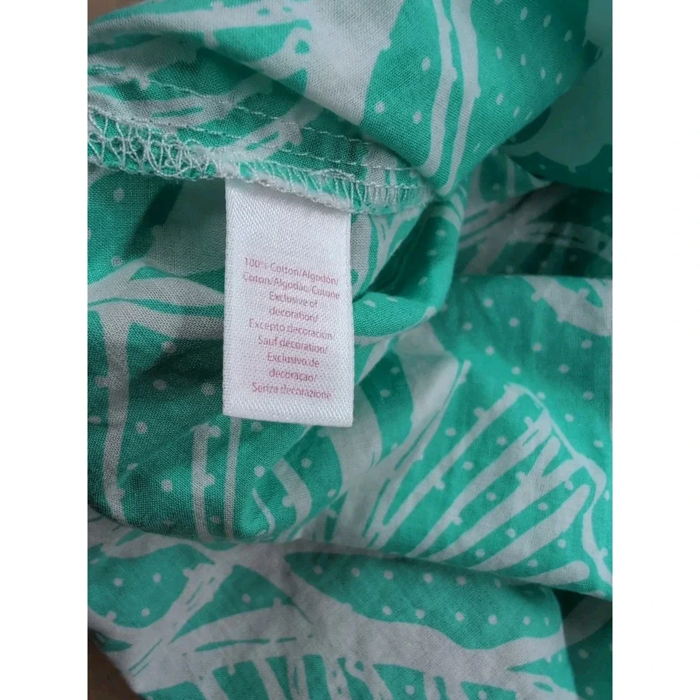 Lilly‎ Pulitzer Women Small Swim Cover Teal Tunic King Conch 3/4 Sleeve Seashell